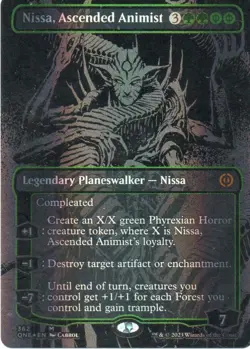 MTG: Phyrexia: ONE: Oil Slick Raised Foil Nissa, Ascended Animist: LP Condition - Image 1
