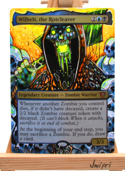 Wilhelt the Rotcleaver Zombie Token Hand Painted Alters EDH MTG - Image 1