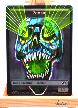 Wilhelt the Rotcleaver Zombie Token Hand Painted Alters EDH MTG - Image 2