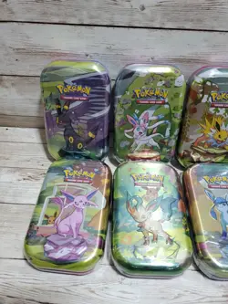Pokemon Prismatic Evolutions Mini Tins FULL ART SET of 8 Eeveelutions Sealed - Image 2