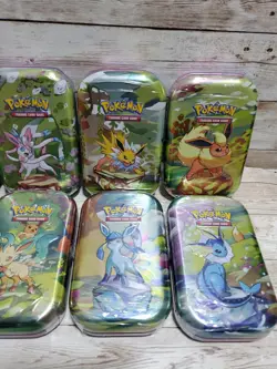 Pokemon Prismatic Evolutions Mini Tins FULL ART SET of 8 Eeveelutions Sealed - Image 3