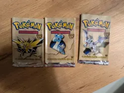 Carte Pokemon buste pack set Fossil Zapdos lapras aerodactyl prima edizione 1 ed - Image 1