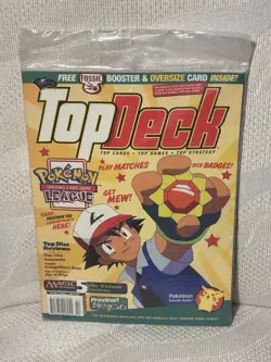 VINTAGE FEBRUARY 2000 TOP DECK POKEMON MAGAZINE W/ JUNGLE PACK!! Factory Sealed - Image 1