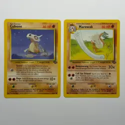 Pokemon TCG Cubone Marowak 2-Card Evolution Lot WOTC Vintage 1999 - Image 1