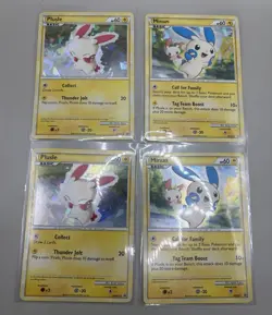Plusle & Minun HGSS Black Star Promo Cracked Ice Holo (4) Pokemon Card Lot NM - Image 1