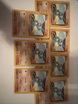 Pokemon Machop Base Set Rare Vintage Card #52/102 Lot of 7!! - Image 1