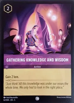 62/204 GATHERING KNOWLEDGE AND WISDOM COMMON DISNEY LORCANA CARD - Image 1