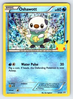 Oshawott 21/25 2021 McDonald's 25th Anniversary Pokemon Card TCG Promo Holo - Nm - Image 1