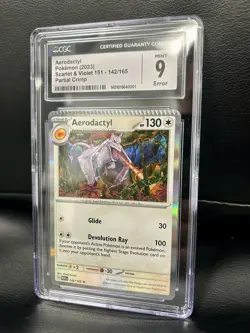 ERROR Partial Crimp Aerodactyl pokemon card graded Cgc Mint 9 - Image 1