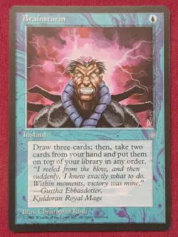 Magic The Gathering ICE AGE BRAINSTORM blue card MTG - Image 1