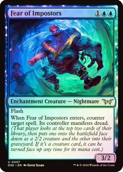 MTG FOIL Fear of Impostors - Duskmourn: House of Horror #057 - Image 1