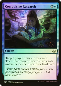 MTG FOIL Compulsive Research - Modern Masters 2017 #33 - Image 1
