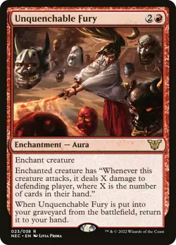 MTG Unquenchable Fury - Kamigawa: Neon Dynasty Commander #023 - Image 1