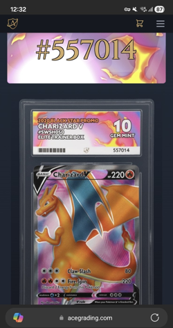 Pokemon TCG Charizard V SWSH050 Black Star Promo Ace Gem Mint 10 Promo Ace 10 - Image 5