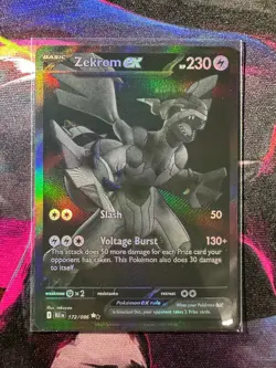 Zekrom EX Black Bolt 172/086 Art Black/White Rare Pokemon TCG Minty - Image 1
