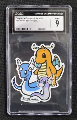 Dragonite/Dragonair/Dratini Pokemon Stickers 2023 Graded CGC 9 - Image 1