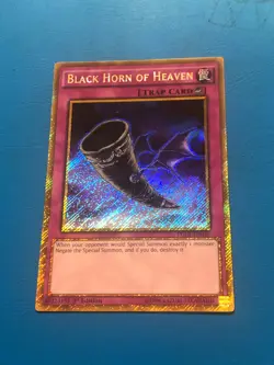 YUGIOH Gold Rare Black Horn Of Heaven PGL3-EN035 1st Edition - Image 1