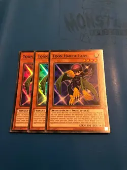 YUGIOH 3x Super Rare Toon Harpie Lady TOCH-EN002 - Image 1
