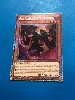 YUGIOH Platinum Secret Rare Graff, Malebranche Of The Burning Abyss RA04-EN234 - Image 1