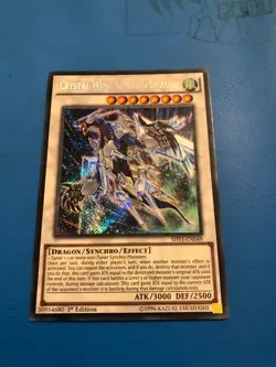 YUGIOH Secret Rare Crystal Wing Synchro Dragon SHVI-EN049 Mixed Edition - Image 1