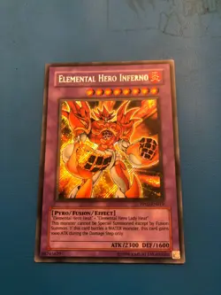 YUGIOH Secret Rare Elemental Hero Inferno PP02-EN010 - Image 1