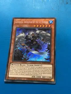 YUGIOH Secret Rare Georgius, Swordman Of The Ice Barrier BLTR-EN006 1st Edition - Image 1