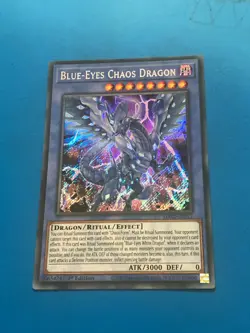 YUGIOH Secret Rare Blue-Eyes Chaos Dragon LDS2-EN017 1st Edition - Image 1