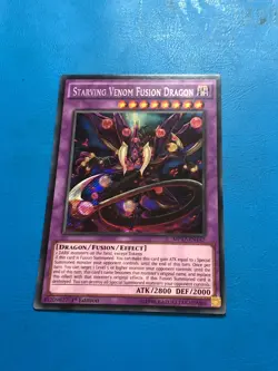 YUGIOH Secret Rare Starving Venom Fusion Dragon MP17-EN147/INOV-EN038 1st Ed - Image 1