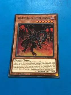 YUGIOH Super Rare Red-Eyes Black Meteor Dragon DUNE-EN095 1st Edition - Image 1