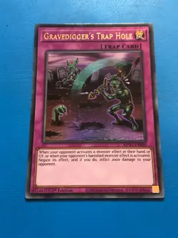 YUGIOH Ultra Rare Gravedigger's Trap Hole MP21-EN086 1st Edition - Image 1