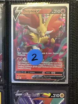 Lot of 9 Tapu Koko Delphos Hawlucha Pokemon Cards Authentic - Image 4