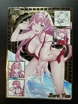 Zero Two - Darling In The Franxx - Goddess Story Gold Metal MR Card - #141/200 - Image 1