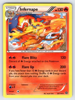 Infernape 20/114 2016 XY Steam Siege Pokemon Card TCG Holo Rare - Lp/Mp - Image 1