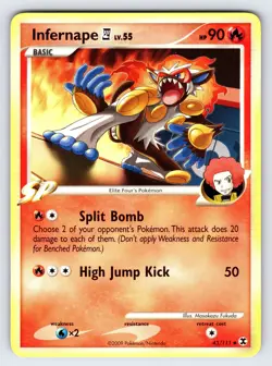 Infernape 43/111 2009 Rising Rivals Pokemon Card TCG Nintendo Uncommon - VLP - Image 1