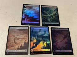mtg foil full art land set Tarkir Dragonstorm, 1 of each color, unplayed - Image 1