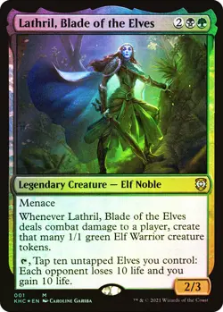 MTG FOIL Lathril, Blade of the Elves - Kaldheim Commander #001 - Image 1