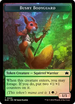 MTG FOIL {Bushy Bodyguard Token} // {Food Token} - Bloomburrow #020 - Image 1