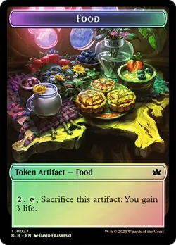 MTG FOIL {Bushy Bodyguard Token} // {Food Token} - Bloomburrow #020 - Image 2