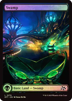 MTG FOIL Swamp 274 Full Art - Aetherdrift #274 - Image 1