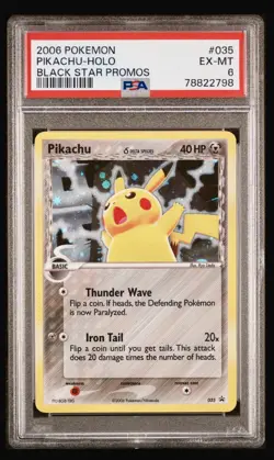 2006 Pokemon PIKACHU-HOLO Black Star Promo 035 PSA 6 Holo Rare Card - Image 1