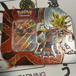 Pokemon Paradox Destinies Tin-Gouging Fire ex Tin w/5 Booster Packs New/Sealed - Image 1