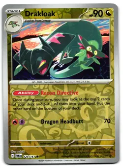 Drakloak 129/167 - Twilight Masquerade Common Pokemon TCG Reverse Holo - M/LP - Image 1