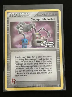 Swoop Teleporter 92/109 Rocket Returns Ex Foil Holo Nintendo Pokemon - Image 1