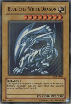 Yugioh Blue-Eyes White Dragon SDK-E001 Ultra Rare LP - Image 1