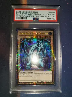 2024 YU-GI-OH! Blue-Eyes White Dragon (Quarter Century SCR) RA03-EN079 PSA 10 - Image 1
