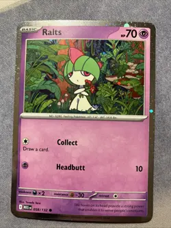 Ralts 058/132 Cosmos Holo Mega Evolution Black Star Promo Pokemon Card - Image 1