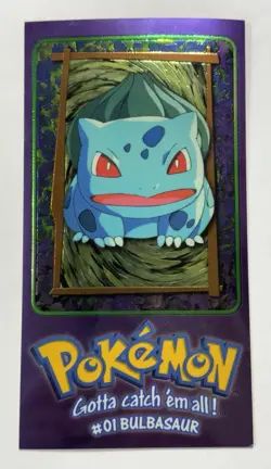 Bulbasaur 3 of 5 Topps 1999 Chrome Oversized Box Topper Series 1 Pokemon Card - Image 1