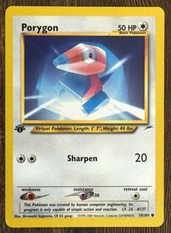 Porygon 78/105 - 1st EDITION - Neo Destiny - Common - Pokemon Card 2002 - NM - Image 1
