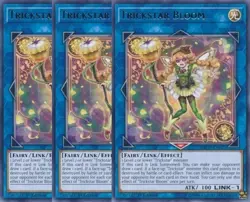 Yugioh - Trickstar Bloom x 3 - 1st Edition - Rare NM - Free Holographic Card - Image 1