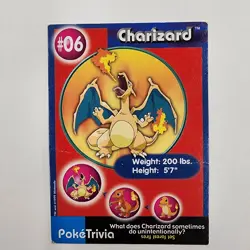 Pokemon 1999 PokeTrivia Charizard #06 Mewtwo Strikes Back Topps Card - Image 1